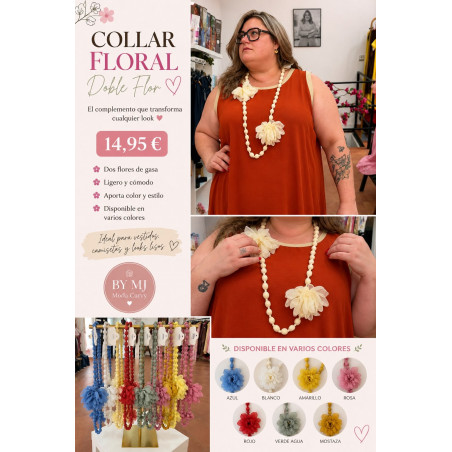 collar flores tela