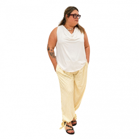 pantalon vichy amarillo