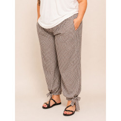 pantalon vichy marron