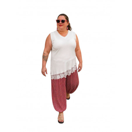 Pantalón curvy vichy