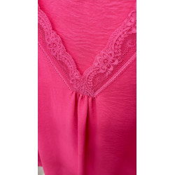 Lencera manga corta curvy fucsia