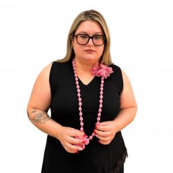 Collar flores rosa