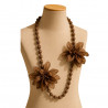Collar flores marron