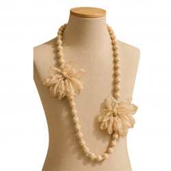 Collar flores beige