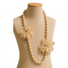 Collar flores beige