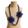 Collar flores azul marino