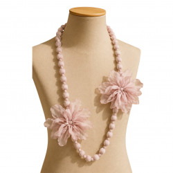 Collar flores rosa Palo