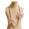 Collar flores rosa Palo