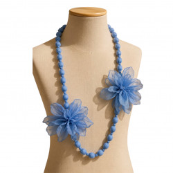 Collar flores azul
