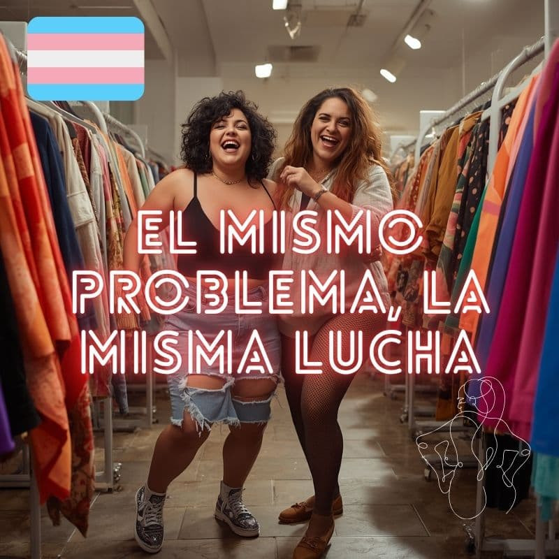 mujer curvy y mujer transexual